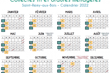 Calendrier collecte ordures ménagères